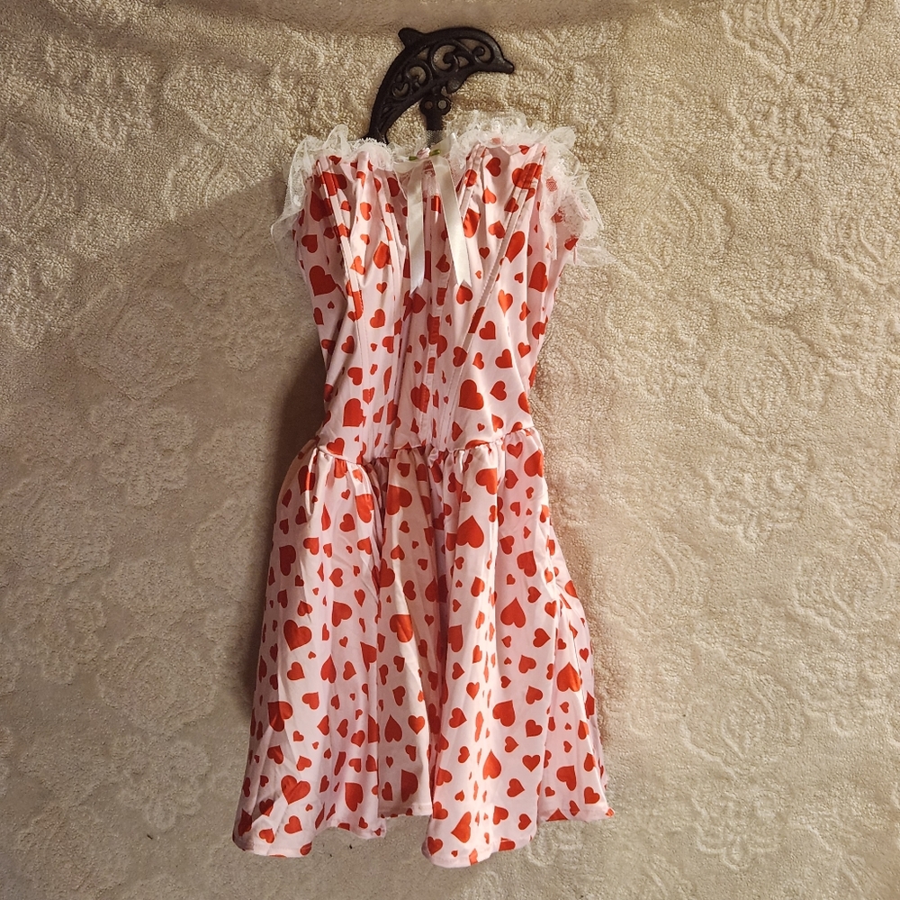 Sugar Thrillz XS dress Red Hearts Dress Is Pink
